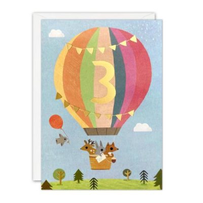 3 Hot Air Balloon Greeting Card
